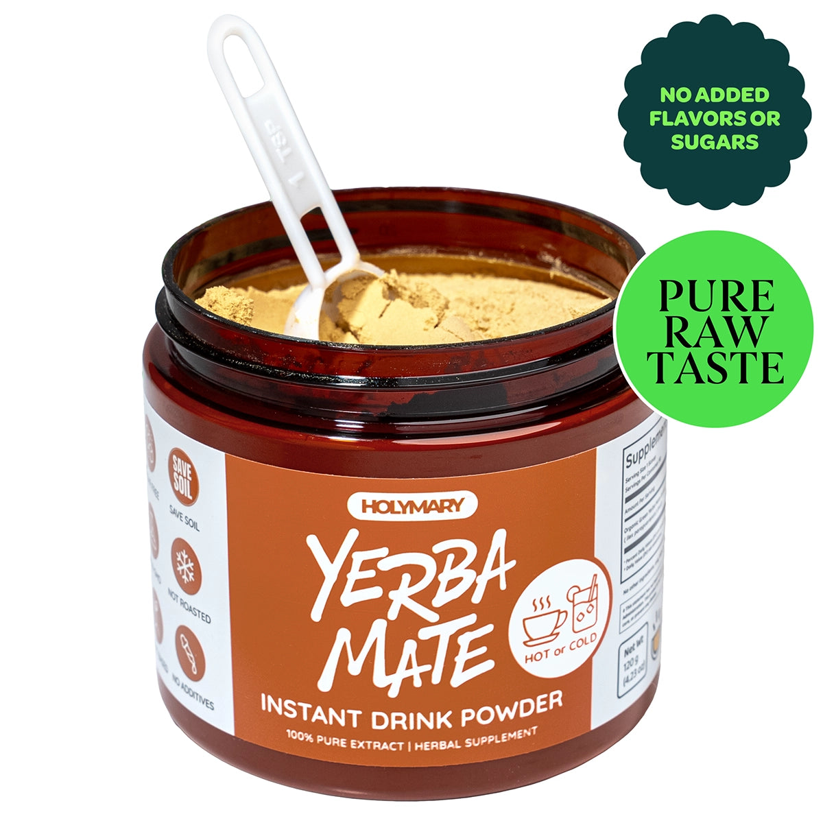 Pure Yerba Mate Instant Drink Mix - Concentrated Extract Powder Raw Unflavored