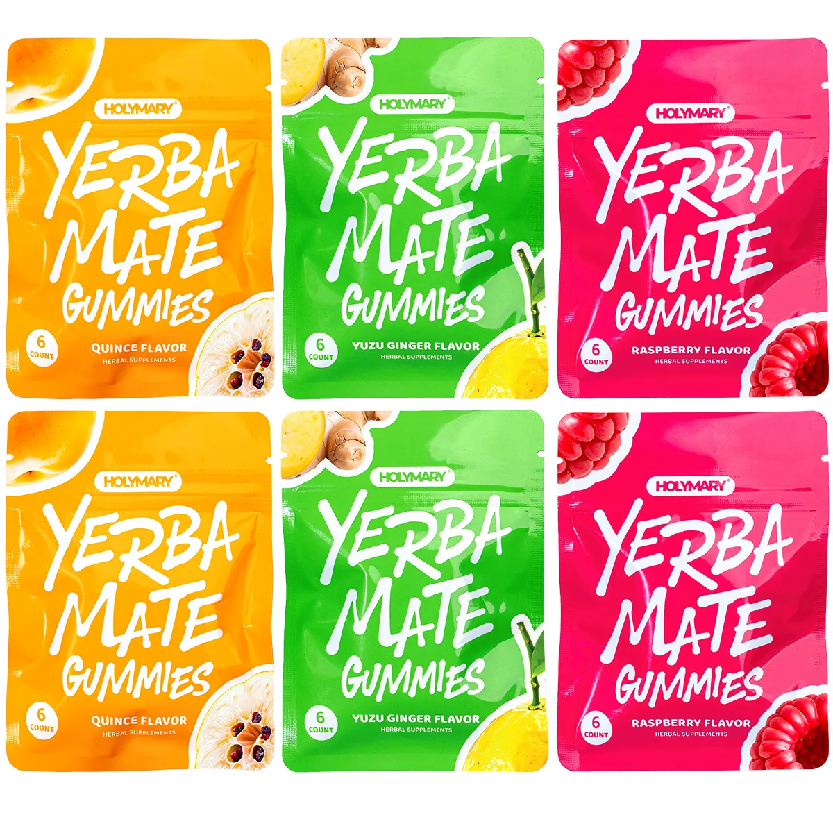 Yerba Mate Gummies - Variety Mix - 6 Small Packs of 6 (36 total)