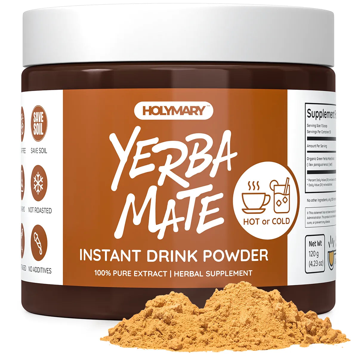 Pure Yerba Mate Instant Drink Mix - Concentrated Extract Powder Raw Unflavored